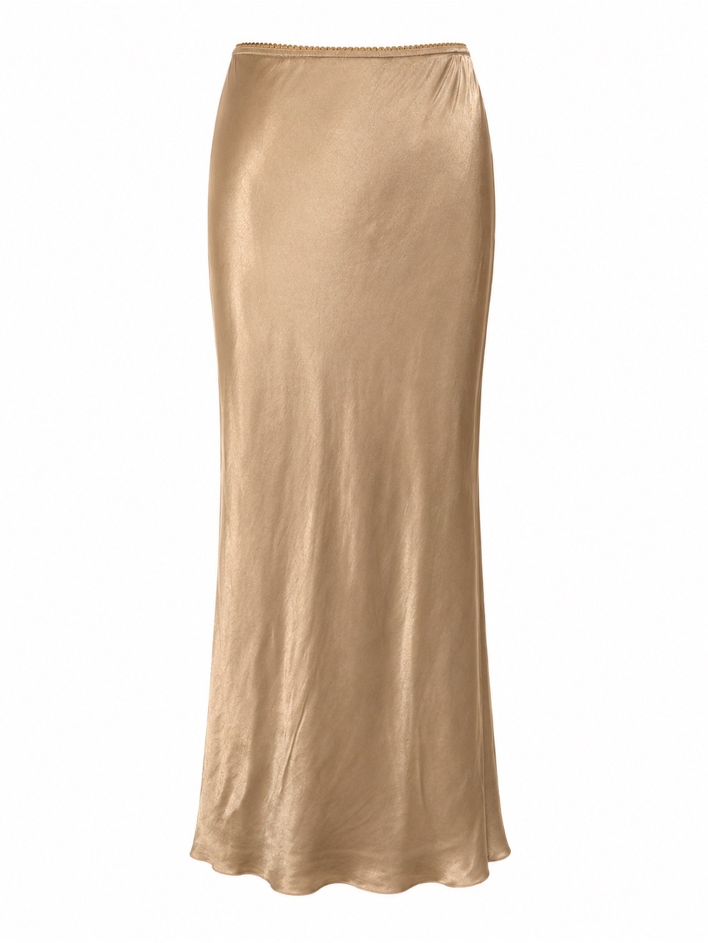 Milio Milano Gold Satin Slip Maxi Skirt